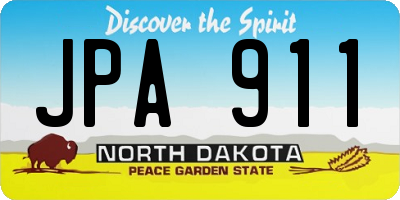 ND license plate JPA911