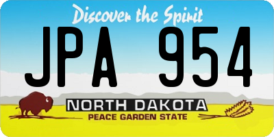 ND license plate JPA954