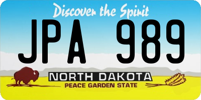 ND license plate JPA989