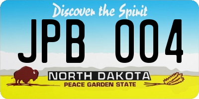 ND license plate JPB004