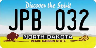 ND license plate JPB032