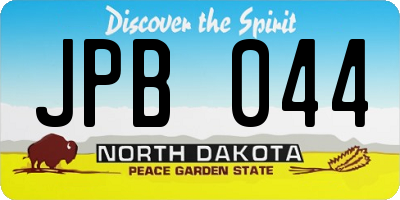 ND license plate JPB044