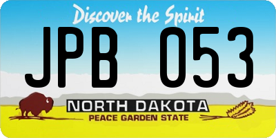 ND license plate JPB053