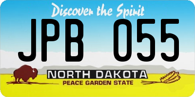 ND license plate JPB055