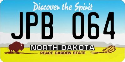 ND license plate JPB064
