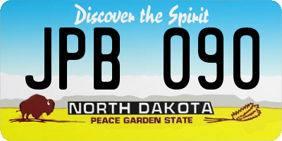 ND license plate JPB090