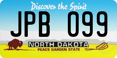 ND license plate JPB099