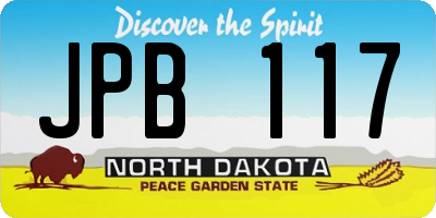 ND license plate JPB117