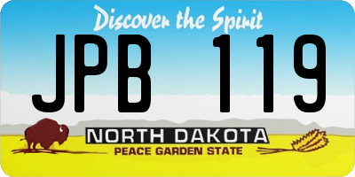 ND license plate JPB119