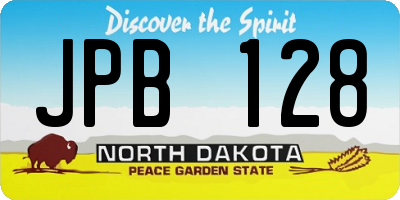 ND license plate JPB128