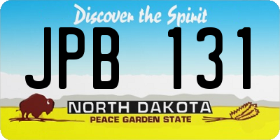 ND license plate JPB131