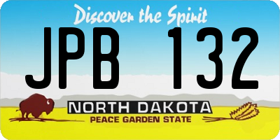 ND license plate JPB132