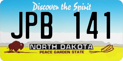 ND license plate JPB141
