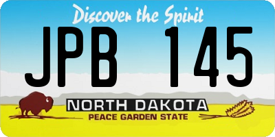 ND license plate JPB145