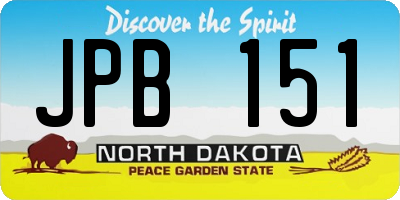 ND license plate JPB151