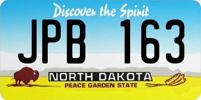 ND license plate JPB163