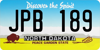 ND license plate JPB189