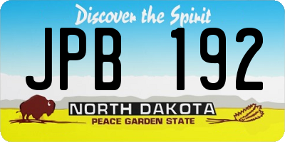 ND license plate JPB192