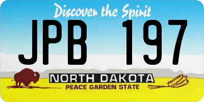 ND license plate JPB197