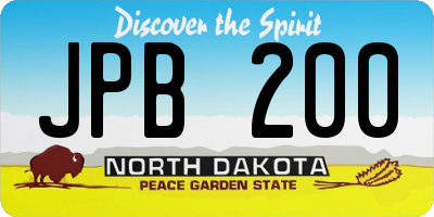 ND license plate JPB200
