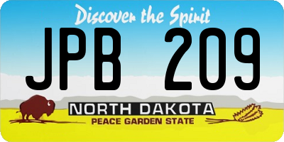 ND license plate JPB209