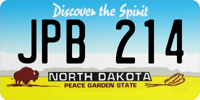 ND license plate JPB214