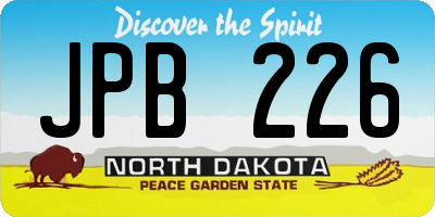 ND license plate JPB226
