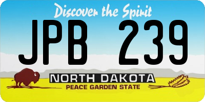 ND license plate JPB239