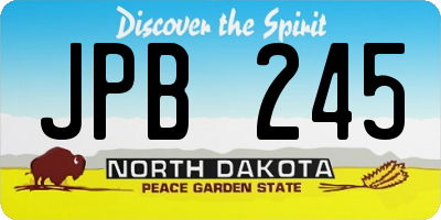 ND license plate JPB245