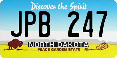 ND license plate JPB247