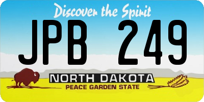 ND license plate JPB249