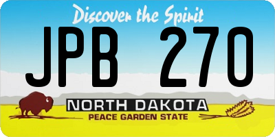ND license plate JPB270