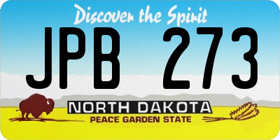 ND license plate JPB273
