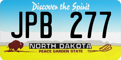 ND license plate JPB277