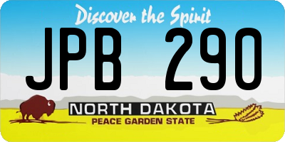 ND license plate JPB290