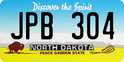 ND license plate JPB304
