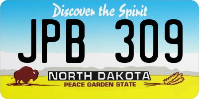 ND license plate JPB309
