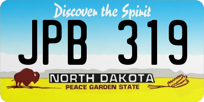 ND license plate JPB319
