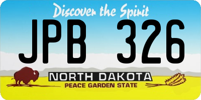 ND license plate JPB326