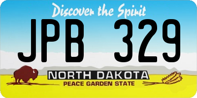 ND license plate JPB329