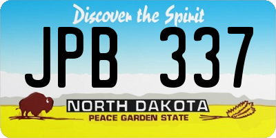 ND license plate JPB337