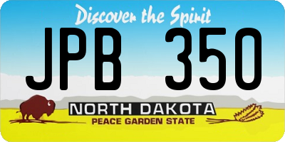 ND license plate JPB350