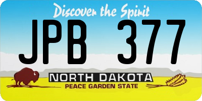 ND license plate JPB377
