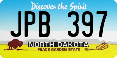 ND license plate JPB397