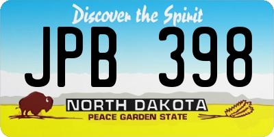 ND license plate JPB398