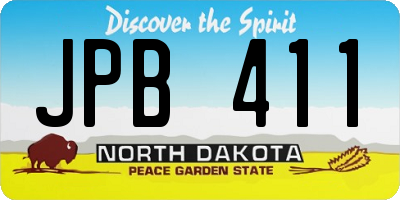 ND license plate JPB411
