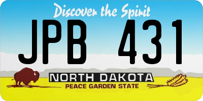 ND license plate JPB431