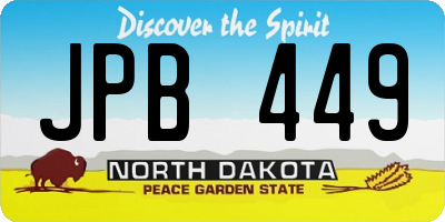 ND license plate JPB449