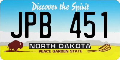ND license plate JPB451
