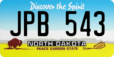 ND license plate JPB543